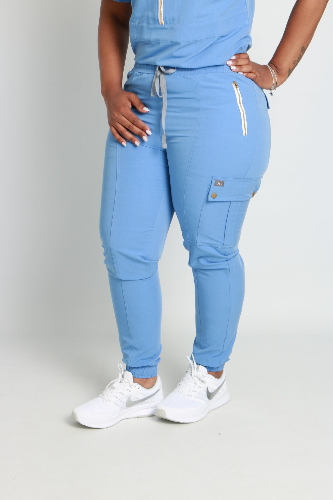 Half Zip Jogger Scrub Pants